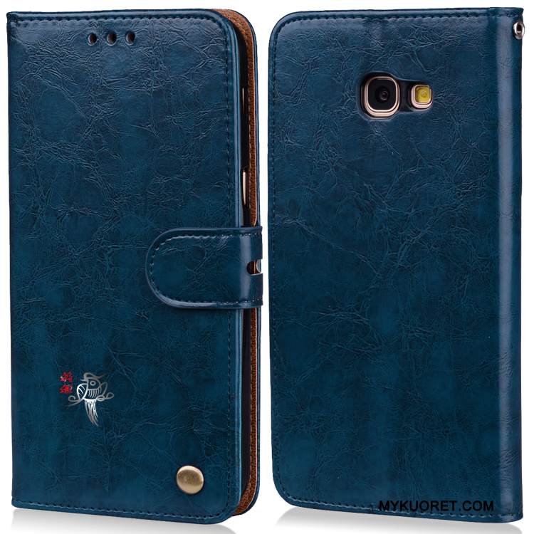 Kuori Samsung Galaxy A5 2017 Silikoni Puhelimen Kuoret Oranssi, Kotelo Samsung Galaxy A5 2017 Laukut Sininen Murtumaton