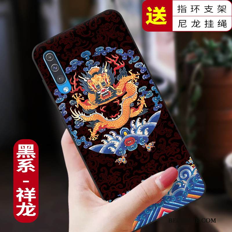 Kuori Samsung Galaxy A50 Luova Murtumaton Sininen, Kotelo Samsung Galaxy A50 Pehmeä Neste Kiinalainen Tyyli Uusi