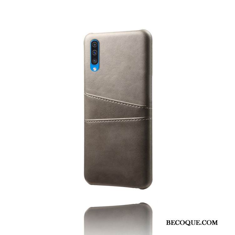 Kuori Samsung Galaxy A50 Nahka Puhelimen Kuoret Lehmä, Kotelo Samsung Galaxy A50 Kukkakuvio Sininen