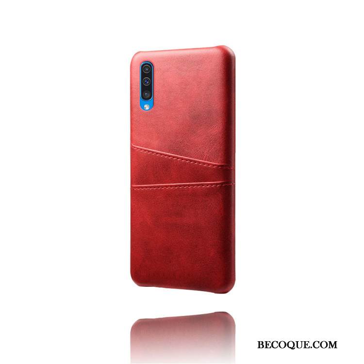 Kuori Samsung Galaxy A50 Nahka Puhelimen Kuoret Lehmä, Kotelo Samsung Galaxy A50 Kukkakuvio Sininen