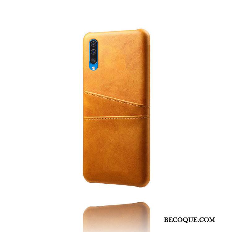 Kuori Samsung Galaxy A50 Nahka Puhelimen Kuoret Lehmä, Kotelo Samsung Galaxy A50 Kukkakuvio Sininen