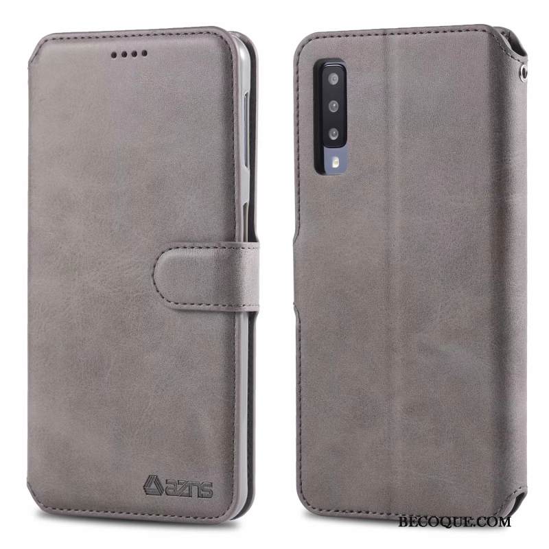 Kuori Samsung Galaxy A50 Nahka Punainen Kalvo, Kotelo Samsung Galaxy A50 Kuoret Puhelimen Kuoret Murtumaton