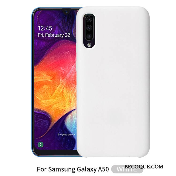 Kuori Samsung Galaxy A50 Silikoni Kiinteä Väri Musta, Kotelo Samsung Galaxy A50 Suojaus Uusi Puhelimen Kuoret