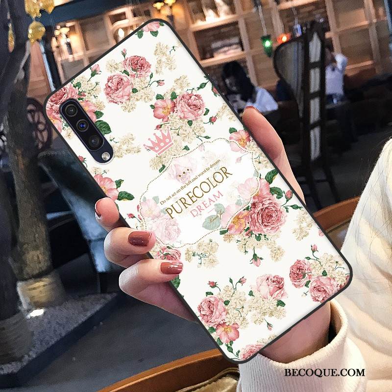 Kuori Samsung Galaxy A50 Silikoni Valkoinen Puhelimen Kuoret, Kotelo Samsung Galaxy A50 Pehmeä Neste Ripustettavat Koristeet