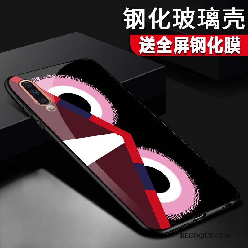 Kuori Samsung Galaxy A50 Suojaus Peili Lasi, Kotelo Samsung Galaxy A50 Laukut Violetti Pesty Suede