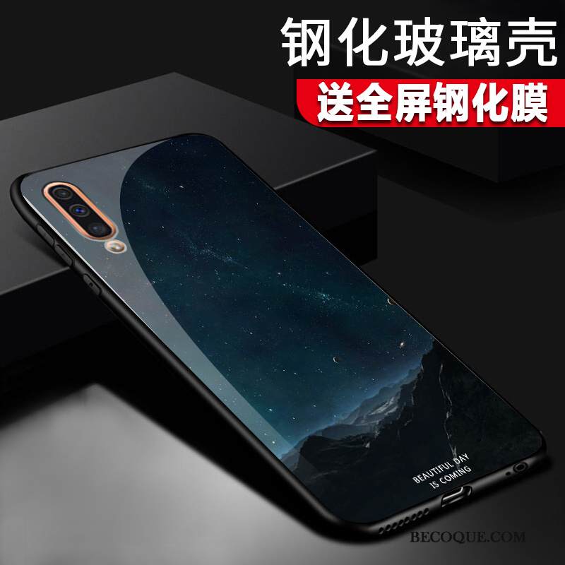 Kuori Samsung Galaxy A50 Suojaus Peili Lasi, Kotelo Samsung Galaxy A50 Laukut Violetti Pesty Suede