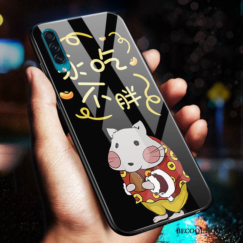 Kuori Samsung Galaxy A50s Laukut Karkaisu Rotta, Kotelo Samsung Galaxy A50s Sarjakuva Lasi Persoonallisuus