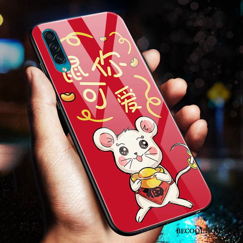 Kuori Samsung Galaxy A50s Laukut Karkaisu Rotta, Kotelo Samsung Galaxy A50s Sarjakuva Lasi Persoonallisuus