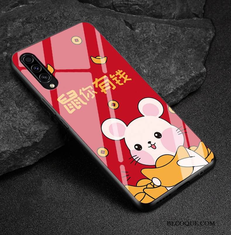 Kuori Samsung Galaxy A50s Laukut Punainen Pesty Suede, Kotelo Samsung Galaxy A50s Suojaus Kova Puhelimen Kuoret