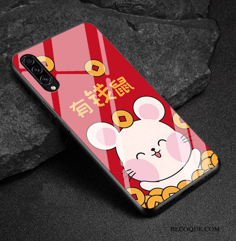 Kuori Samsung Galaxy A50s Laukut Punainen Pesty Suede, Kotelo Samsung Galaxy A50s Suojaus Kova Puhelimen Kuoret