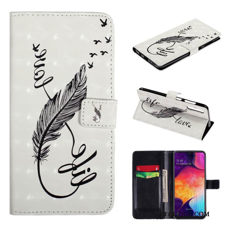 Kuori Samsung Galaxy A50s Pehmeä Neste Ihana Valkoinen, Kotelo Samsung Galaxy A50s Nahka Murtumaton Puhelimen Kuoret