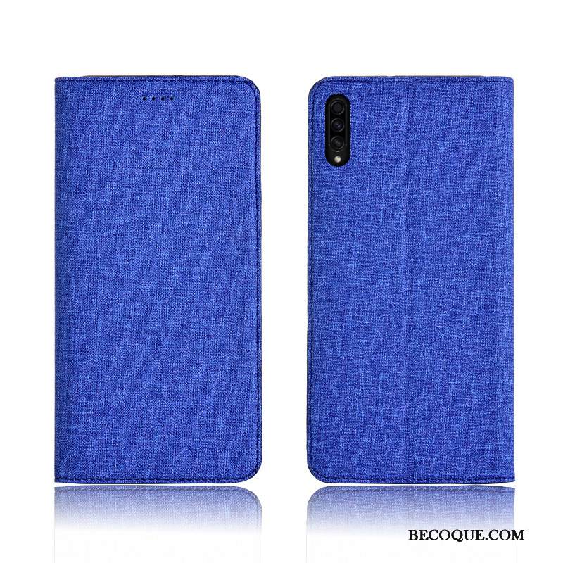 Kuori Samsung Galaxy A50s Silikoni Uusi Tide-brändi, Kotelo Samsung Galaxy A50s Suojaus Pellava Sininen