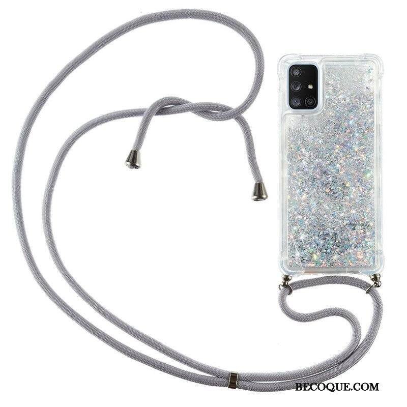 Kuori Samsung Galaxy A51 5G Paljetteja Kiristysnyörillä