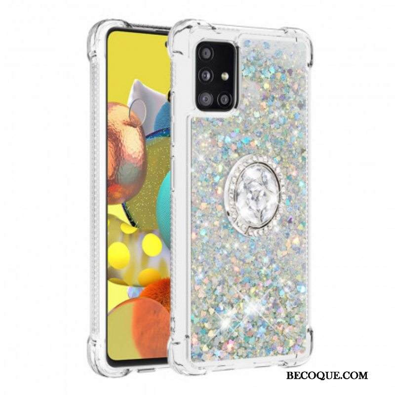 Kuori Samsung Galaxy A51 5G Paljetteja Rengastuella