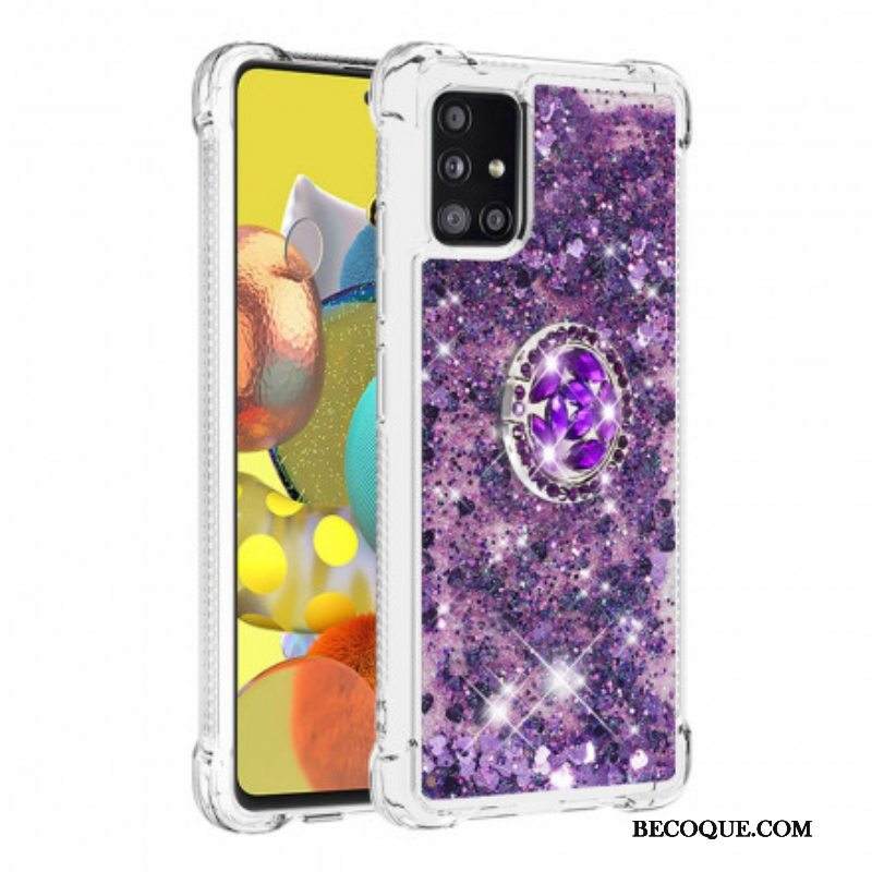 Kuori Samsung Galaxy A51 5G Paljetteja Rengastuella