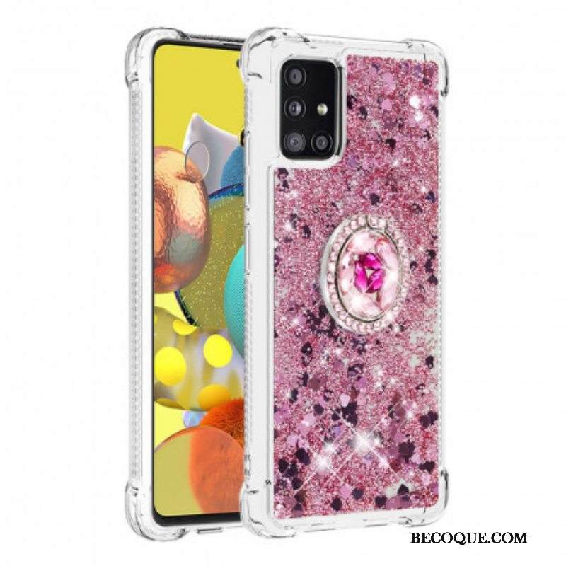 Kuori Samsung Galaxy A51 5G Paljetteja Rengastuella