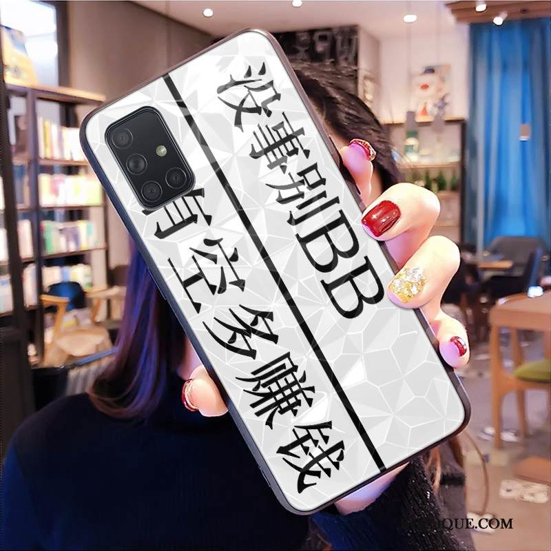 Kuori Samsung Galaxy A51 Net Red Valkoinen, Kotelo Samsung Galaxy A51 Puhelimen Kuoret Tide-brändi