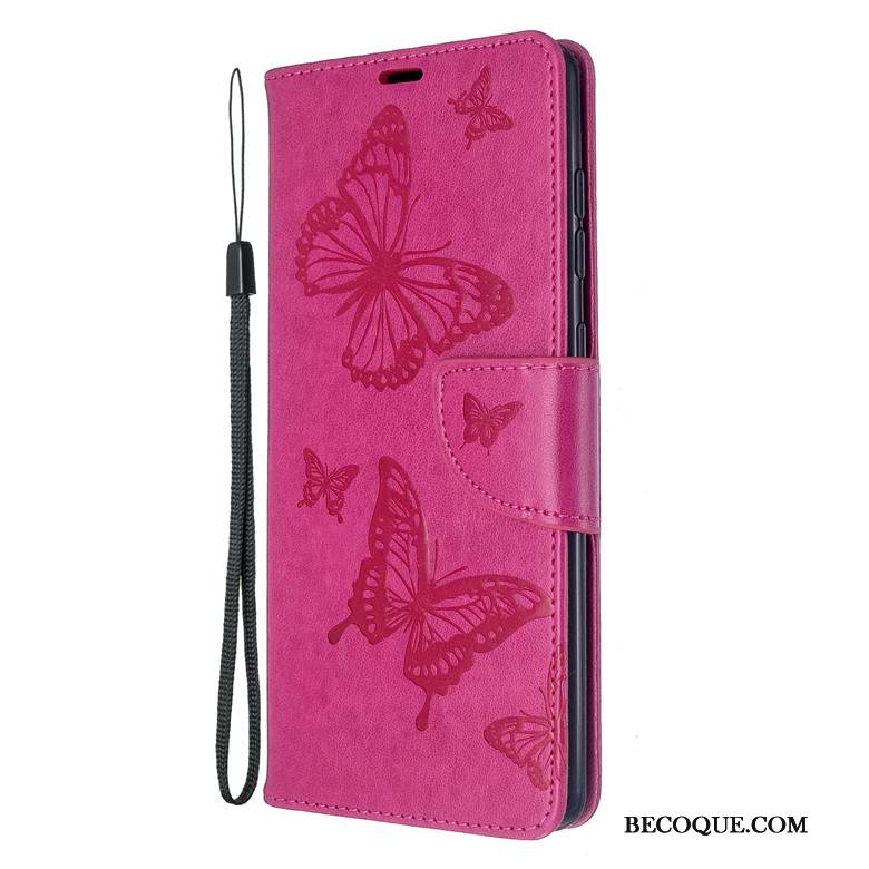 Kuori Samsung Galaxy A51 Silikoni Murtumaton Perhonen, Kotelo Samsung Galaxy A51 Nahka Punainen Puhelimen Kuoret