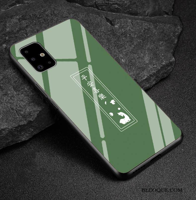 Kuori Samsung Galaxy A51 Suojaus Lasi Kiinalainen Tyyli, Kotelo Samsung Galaxy A51 Luova Murtumaton Punainen