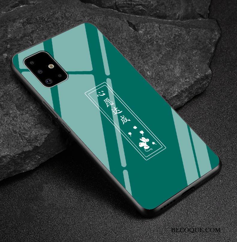 Kuori Samsung Galaxy A51 Suojaus Lasi Kiinalainen Tyyli, Kotelo Samsung Galaxy A51 Luova Murtumaton Punainen