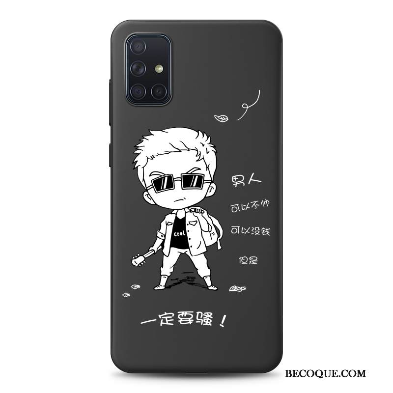 Kuori Samsung Galaxy A51 Suojaus Puhelimen Kuoret Musta, Kotelo Samsung Galaxy A51 Laukut Pesty Suede Rikkaus