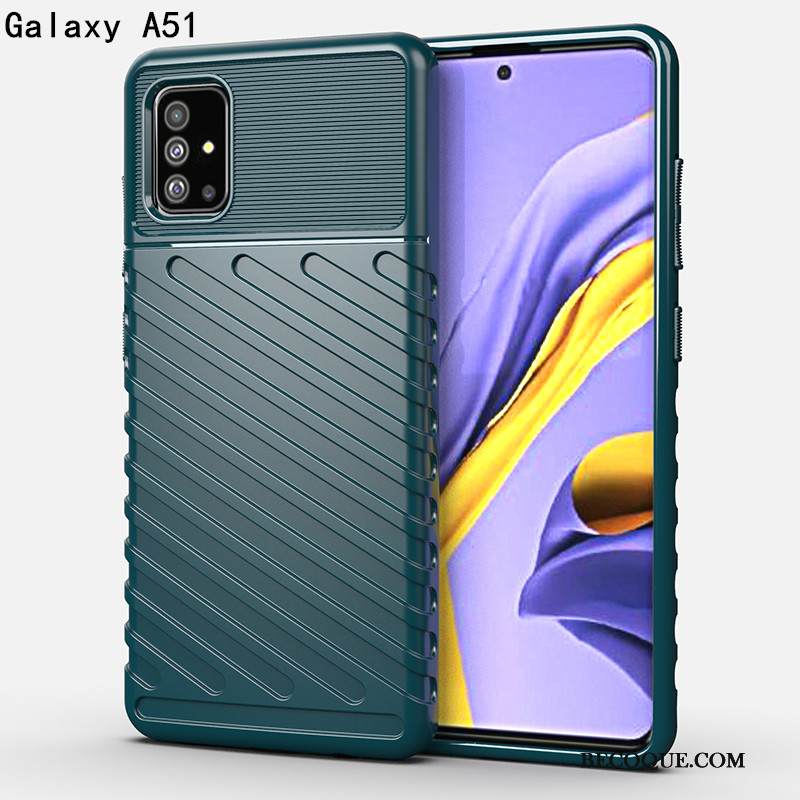 Kuori Samsung Galaxy A51 Suojaus Puhelimen Kuoret Ylellisyys, Kotelo Samsung Galaxy A51 Silikoni Suupaltti Vihreä