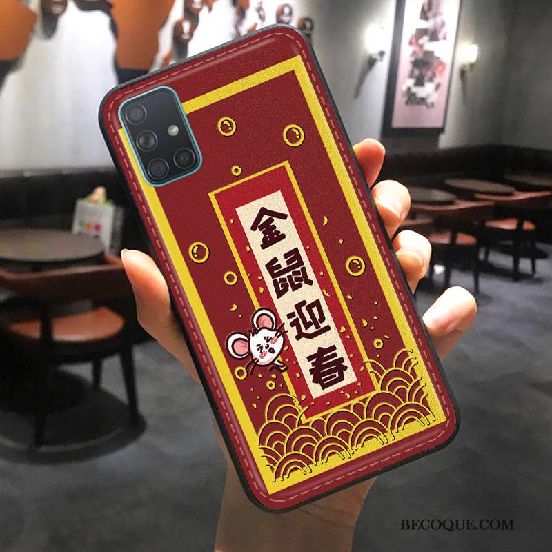Kuori Samsung Galaxy A51 Suojaus Rotta Puhelimen Kuoret, Kotelo Samsung Galaxy A51 Sarjakuva Kukkakuvio Rikkaus