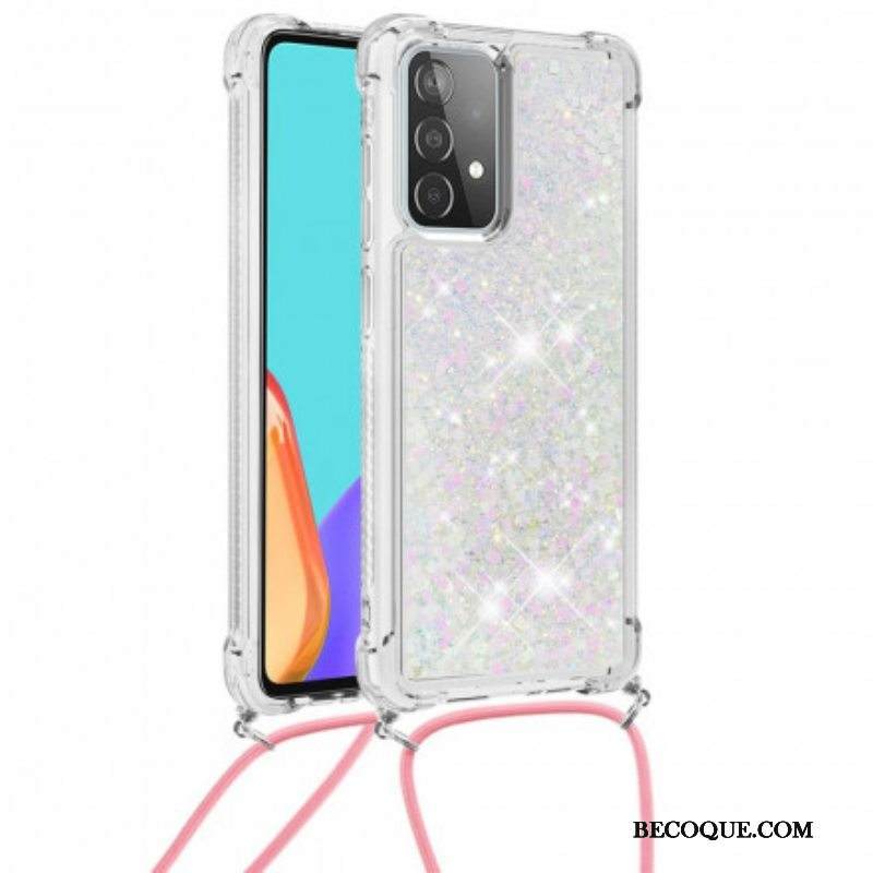 Kuori Samsung Galaxy A52 4G / A52 5G / A52s 5G Paljetteja Kiristysnyörillä