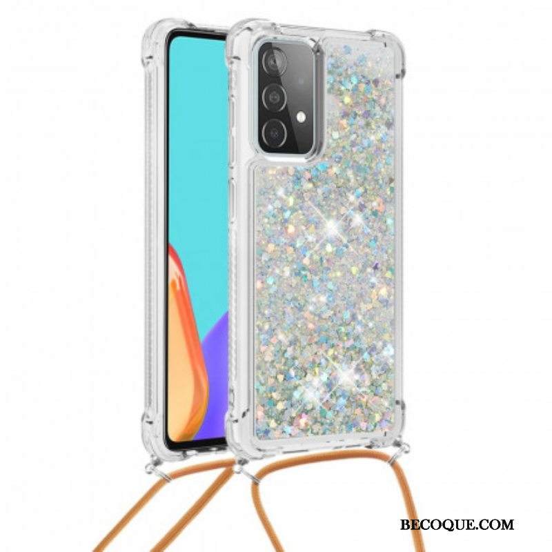 Kuori Samsung Galaxy A52 4G / A52 5G / A52s 5G Paljetteja Kiristysnyörillä