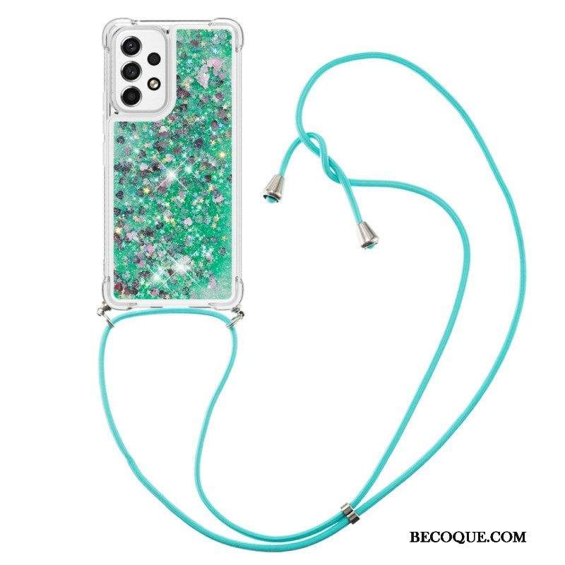 Kuori Samsung Galaxy A53 5G Kiristysnyörillä Kiristysnyöri Paljetteja