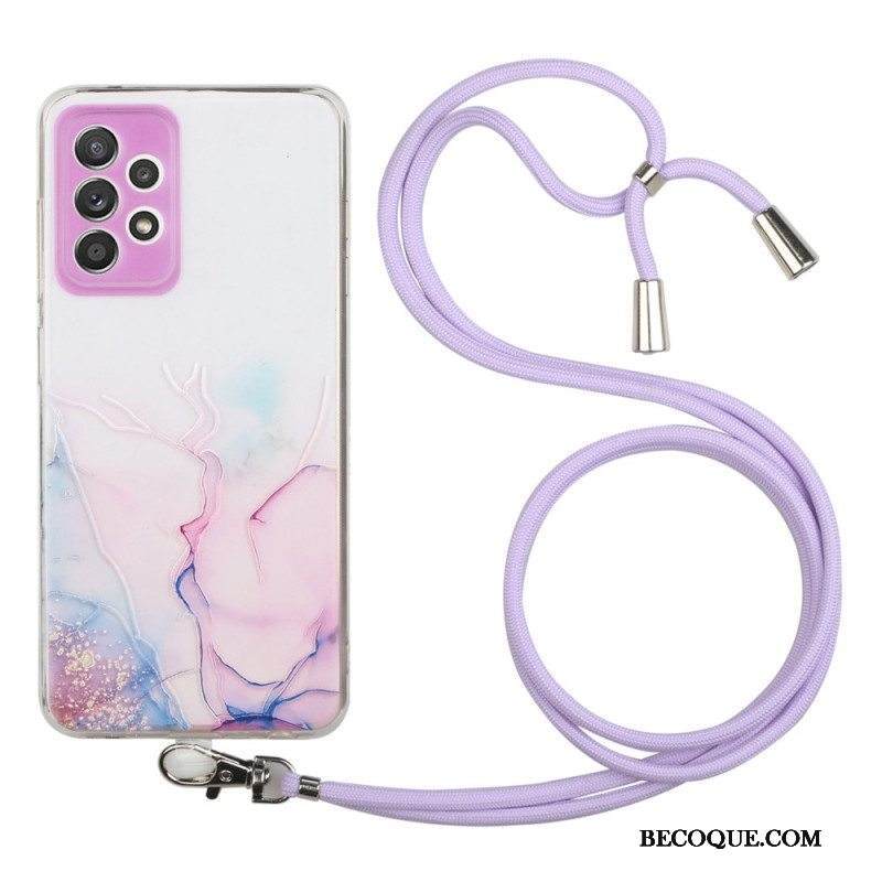 Kuori Samsung Galaxy A53 5G Kiristysnyörillä Marmorijohdolla