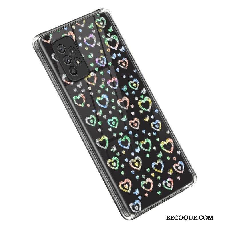Kuori Samsung Galaxy A53 5G Läpinäkyvät Tähdet / Sydämet