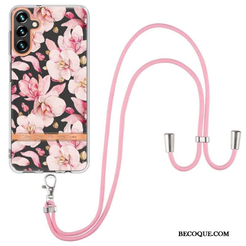 Kuori Samsung Galaxy A54 5G Kiristysnyörillä Kukkanauhalla
