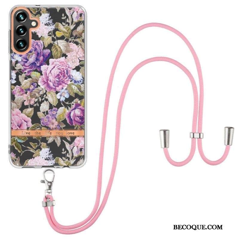 Kuori Samsung Galaxy A54 5G Kiristysnyörillä Kukkanauhalla
