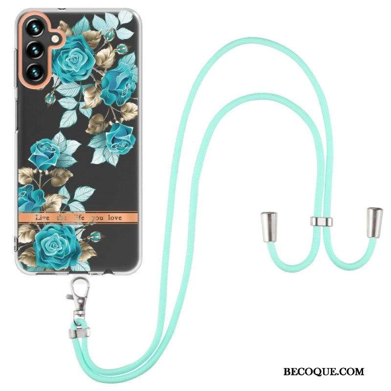 Kuori Samsung Galaxy A54 5G Kiristysnyörillä Kukkanauhalla