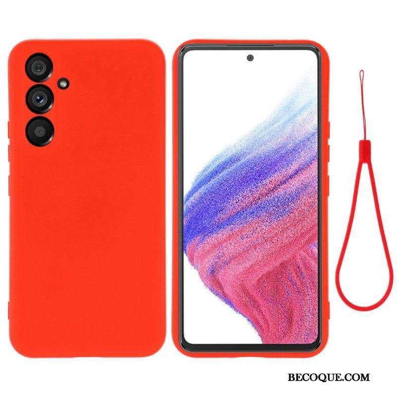 Kuori Samsung Galaxy A54 5G Nestemäinen Silikoni Kaulanauhalla