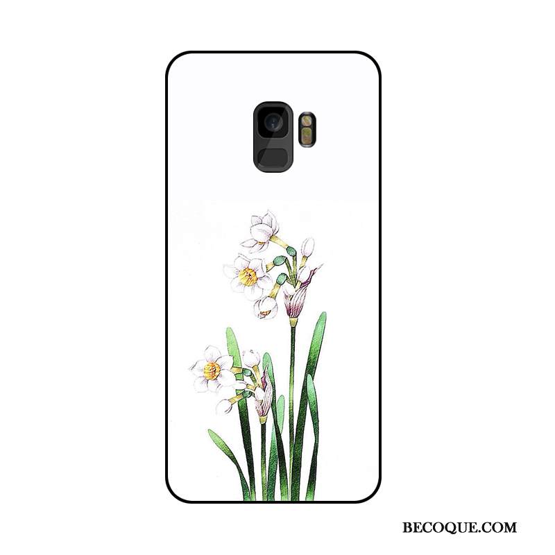 Kuori Samsung Galaxy A6 Kohokuviointi Valkoinen Väriset, Kotelo Samsung Galaxy A6 Suojaus Puhelimen Kuoret Kukka