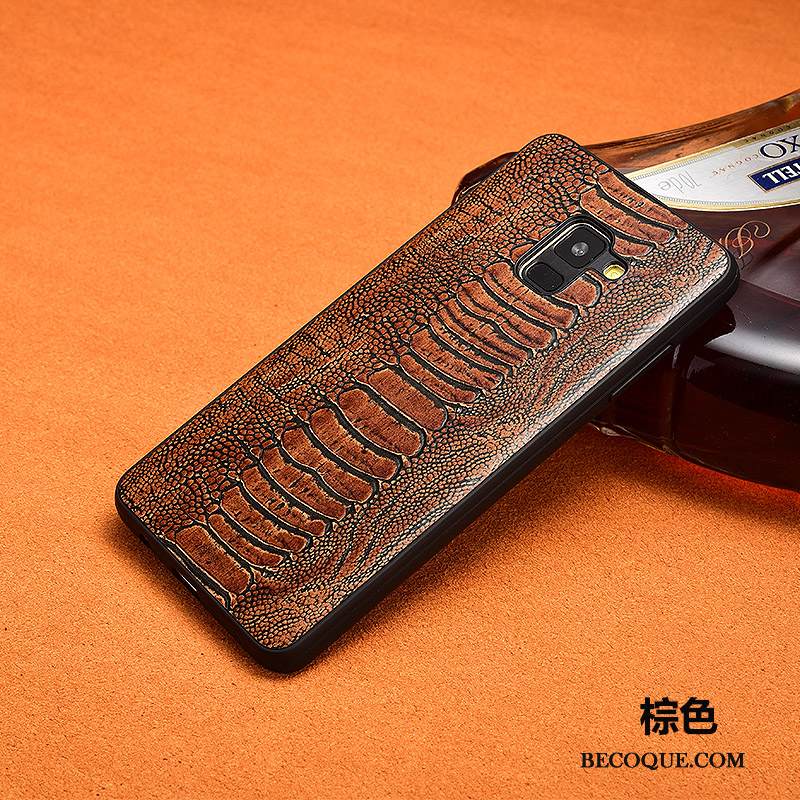 Kuori Samsung Galaxy A6 Laukut Muokata Tide-brändi, Kotelo Samsung Galaxy A6 Nahka Musta Puhelimen Kuoret