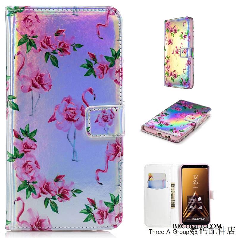 Kuori Samsung Galaxy A6 Laukut Sininen Puhelimen Kuoret, Kotelo Samsung Galaxy A6 Nahka