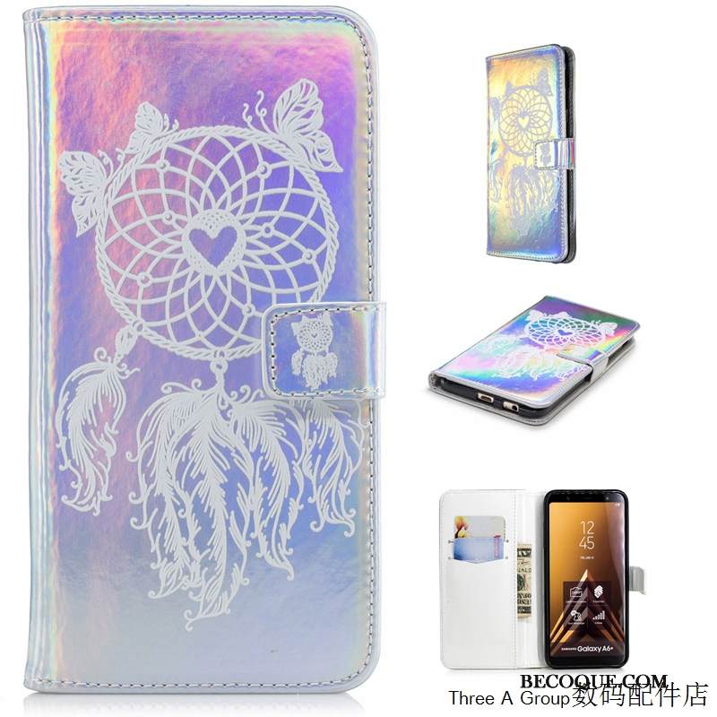 Kuori Samsung Galaxy A6 Laukut Sininen Puhelimen Kuoret, Kotelo Samsung Galaxy A6 Nahka