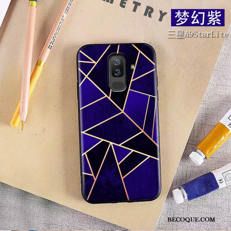 Kuori Samsung Galaxy A6+ Luova Geometria Puhelimen Kuoret, Kotelo Samsung Galaxy A6+ Silikoni Violetti