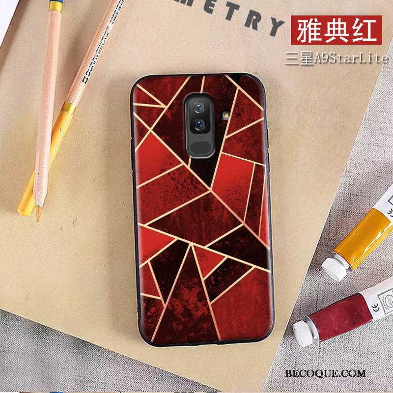 Kuori Samsung Galaxy A6+ Luova Geometria Puhelimen Kuoret, Kotelo Samsung Galaxy A6+ Silikoni Violetti