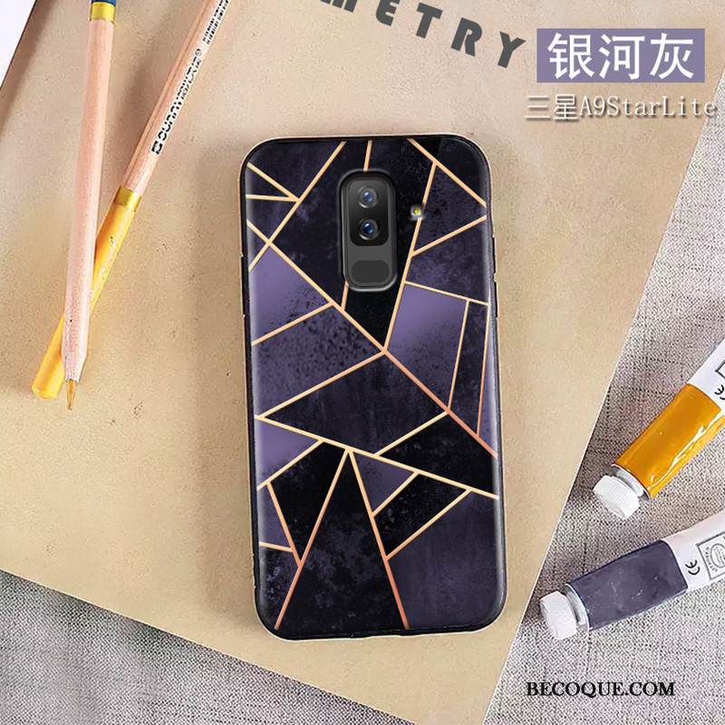 Kuori Samsung Galaxy A6+ Luova Geometria Puhelimen Kuoret, Kotelo Samsung Galaxy A6+ Silikoni Violetti