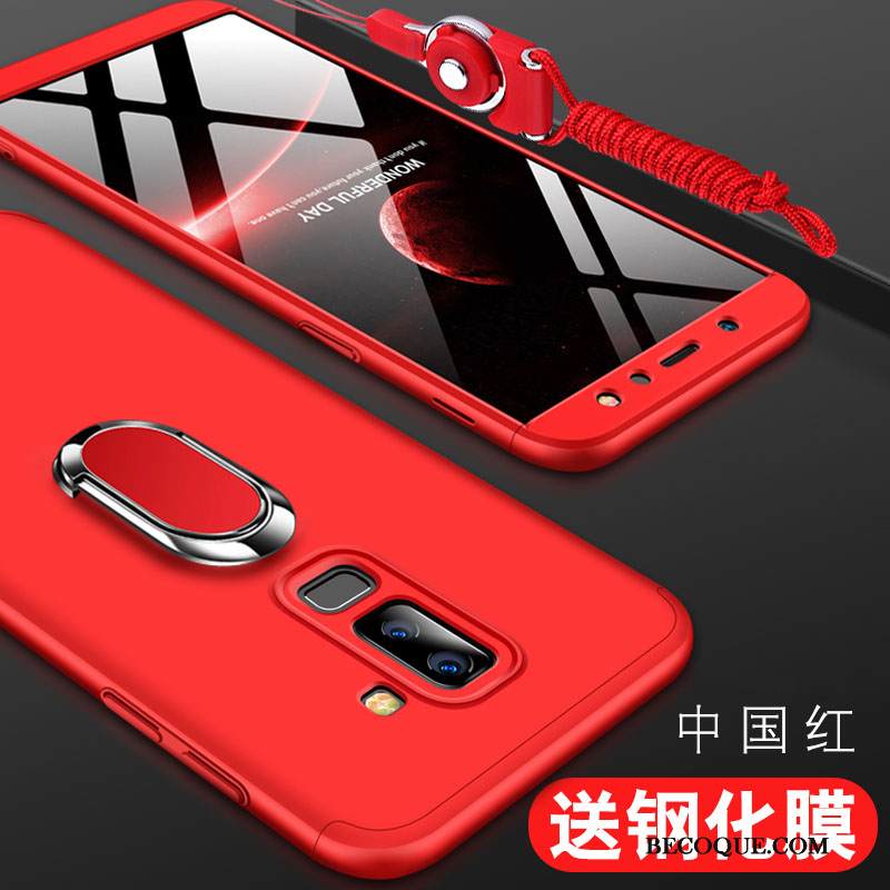 Kuori Samsung Galaxy A6+ Luova Puhelimen Kuoret Yksinkertainen, Kotelo Samsung Galaxy A6+ Laukut Kova Punainen