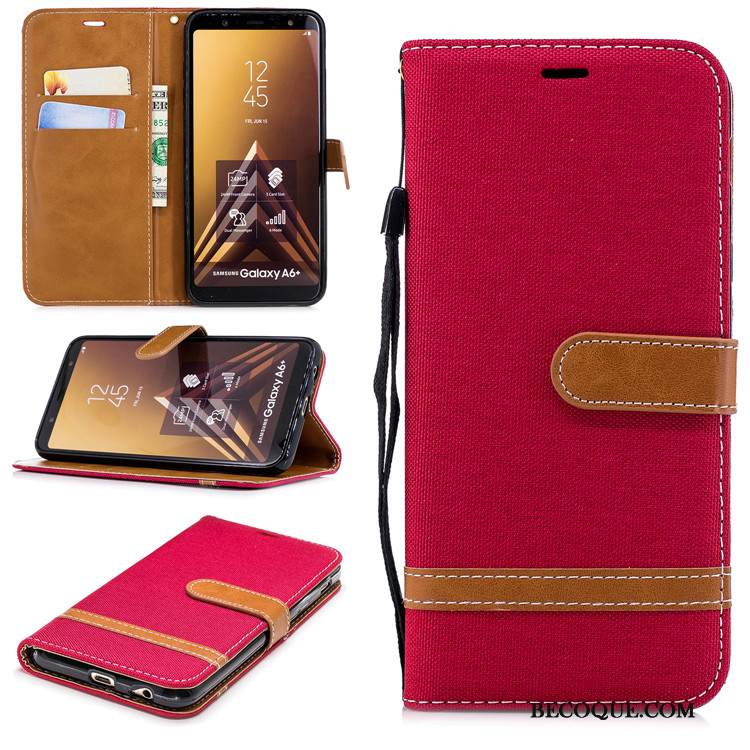 Kuori Samsung Galaxy A6 Nahka Puhelimen Kuoret Tummansininen, Kotelo Samsung Galaxy A6 Kuoret Murtumaton