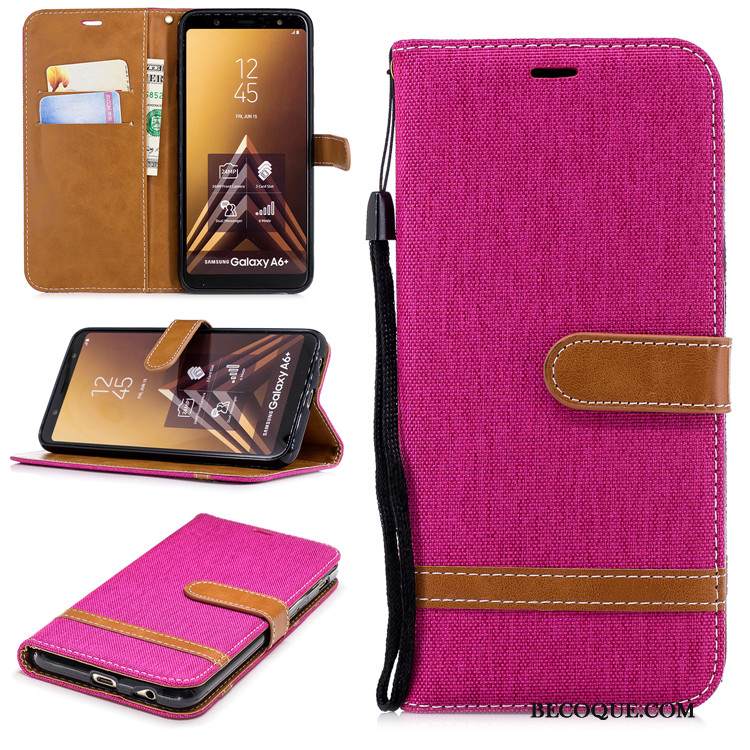 Kuori Samsung Galaxy A6 Nahka Puhelimen Kuoret Tummansininen, Kotelo Samsung Galaxy A6 Kuoret Murtumaton