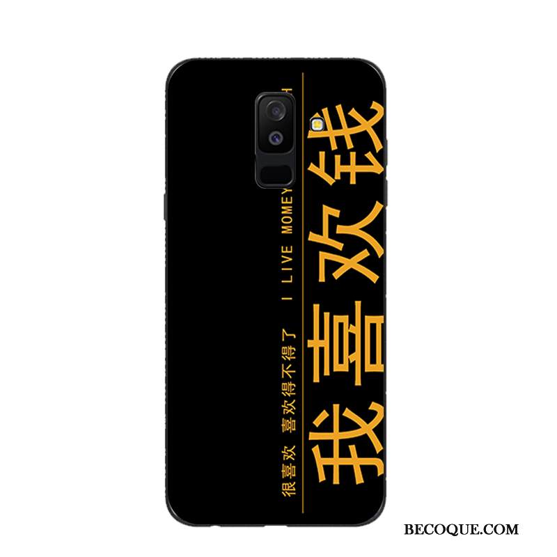 Kuori Samsung Galaxy A6+ Pehmeä Neste Puhelimen Kuoret Keltainen, Kotelo Samsung Galaxy A6+ Silikoni Net Red