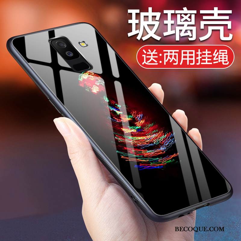 Kuori Samsung Galaxy A6+ Pehmeä Neste Puhelimen Kuoret Murtumaton, Kotelo Samsung Galaxy A6+ Silikoni Sininen Lasi