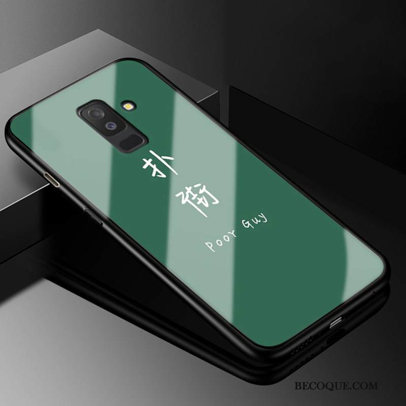 Kuori Samsung Galaxy A6+ Pehmeä Neste Trendi Lasi, Kotelo Samsung Galaxy A6+ Suojaus Punainen Puhelimen Kuoret