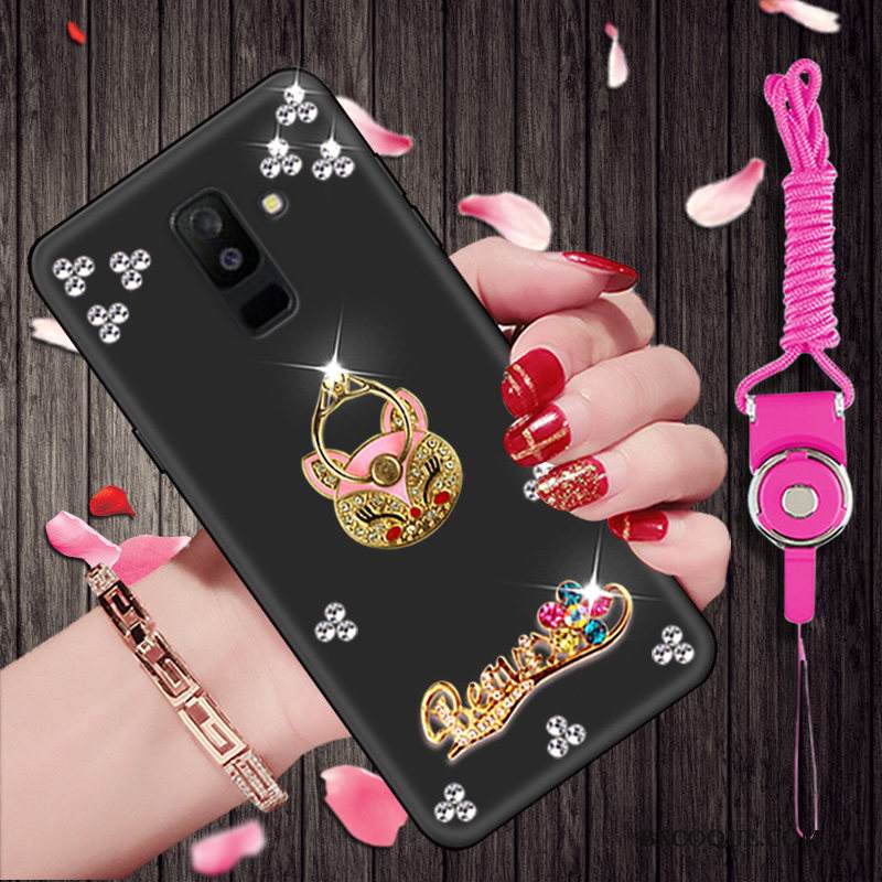 Kuori Samsung Galaxy A6+ Sarjakuva Musta Puhelimen Kuoret, Kotelo Samsung Galaxy A6+ Strassi